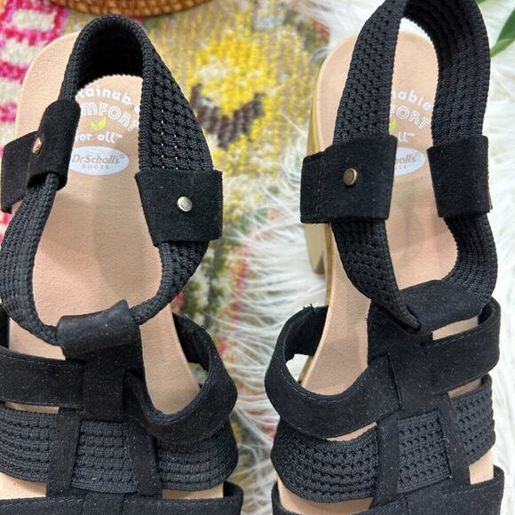 Dr. Scholl's Neutral Black Chunky Platform Heeled Blossom Sandal 7.5 - Picture 4 of 11